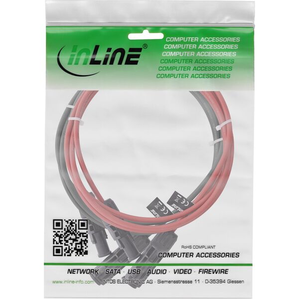 Σετ επέκτασης ηλιακού καλωδίου InLine® με ηλιακό βύσμα 6mm² μαύρο/κόκκινο 3m