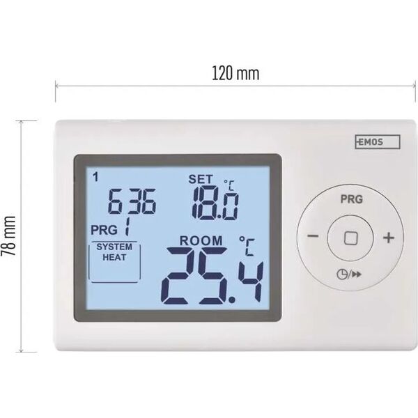 Programowalny Termostat Pokojowy Przewodowy Biały Emos P5607 Emos