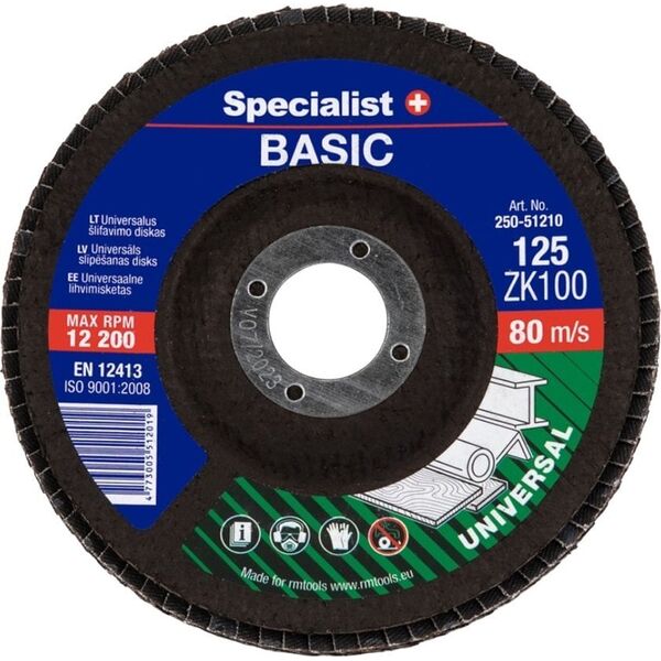 SPECIALIST+ τριβείο φύλλων. δίσκος BASIC ZK100, 125 mm