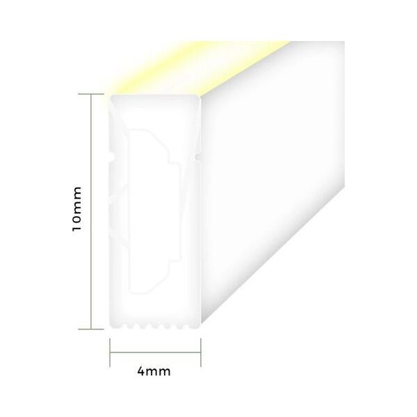 LED ταινία NEON FLEX 12Vdc, 9.6W/m, 144LED/m, ουδέτερο λευκό, 4x10mm, 5m ρολό, IP68