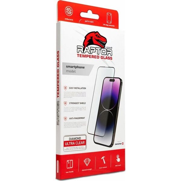 Swissten Raptor Diamond Ultra Full Face Tempered Glass for Apple iPhone 16 Pro Max