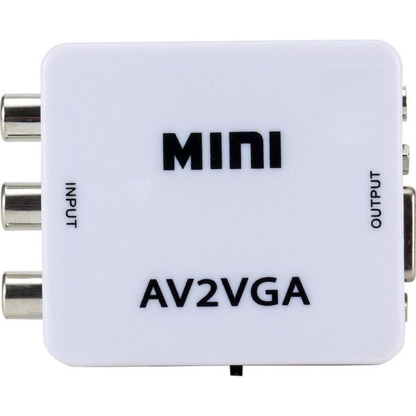 RoGer Adapter to Transfer RCA to VGA Signal (+Audio) White