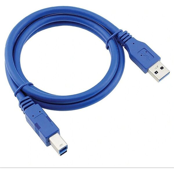RoGer USB 3.0 A-plug AM-BM Printer Cable 1.5m Blue