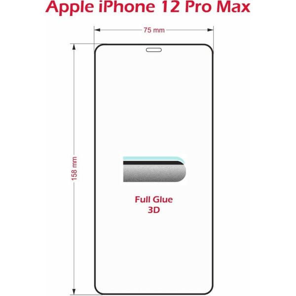 Swissten Ultra Durable Full Face Tempered Glass Apple iPhone 12 PRO MAX  Black
