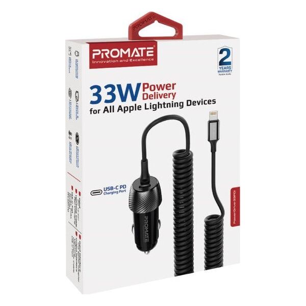 Promate PowerDrive-33PDI Car charger 33W / Lightning + USB-C