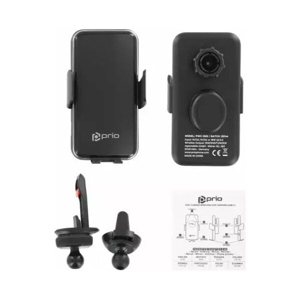 Prio Fast Charge Wireless Car Charger 15W