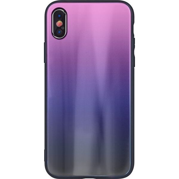 Mocco Aurora Glass Silicone Back Case for Apple iPhone 6 Plus / 6S Plus Pink - Black