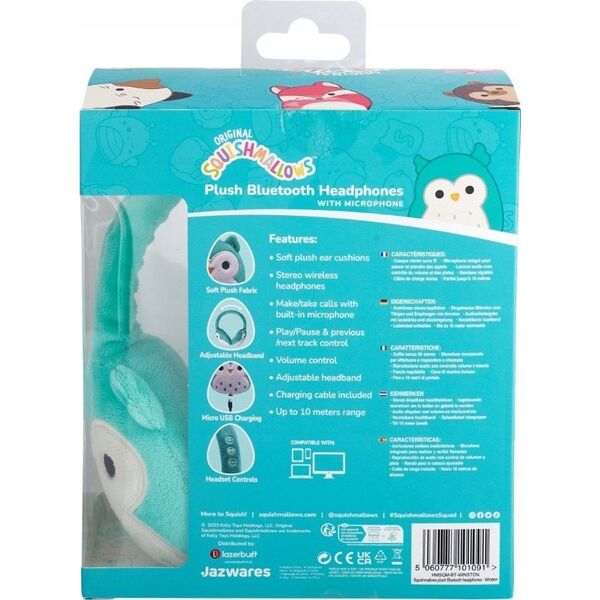 Squishmallows Plush "Owl Winston" Wireless Headphones