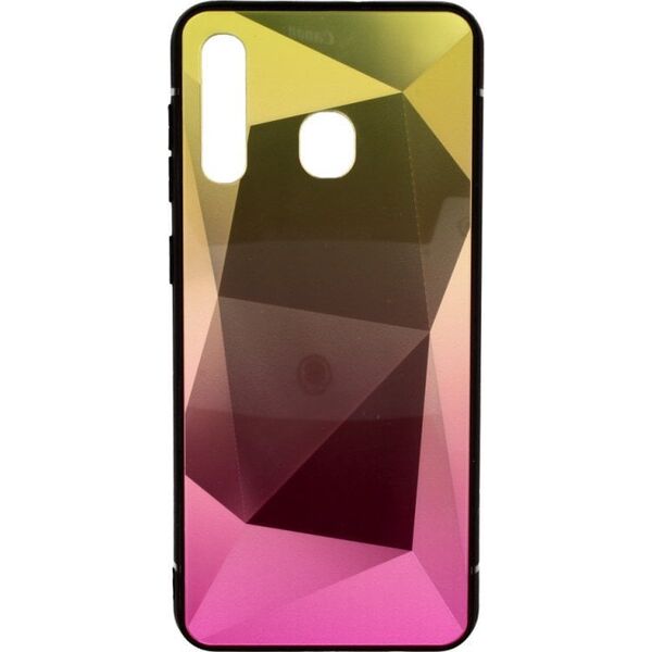Mocco Stone Ombre Back Case Silicone Case With gradient Color For Samsung A705 Galaxy A70 Yellow - Pink