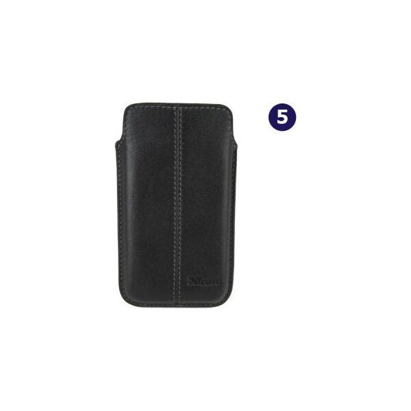 Trust Leather Sleeve Universal Case 7 - 12.5 cm Black