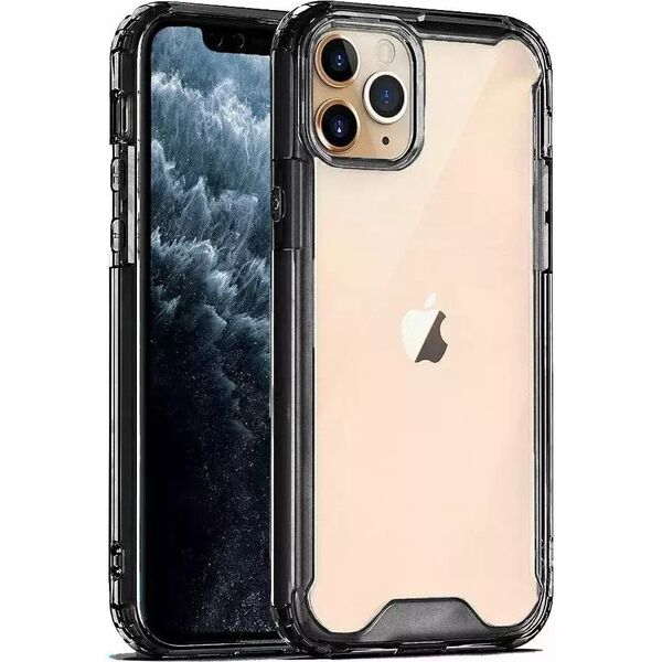 Mocco Acrylic Air Case Silicone Case for Apple iPhone 12 Pro Max Transparent-Black