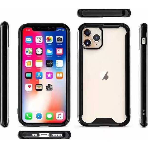 Mocco Acrylic Air Case Silicone Case for Apple iPhone 12 Pro Max Transparent-Black