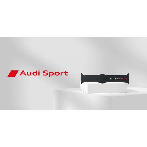 Λουράκι ρολογιού σιλικόνης Pasek Audi Sport Red Logo για Apple Watch 40/41/42mm μαύρο