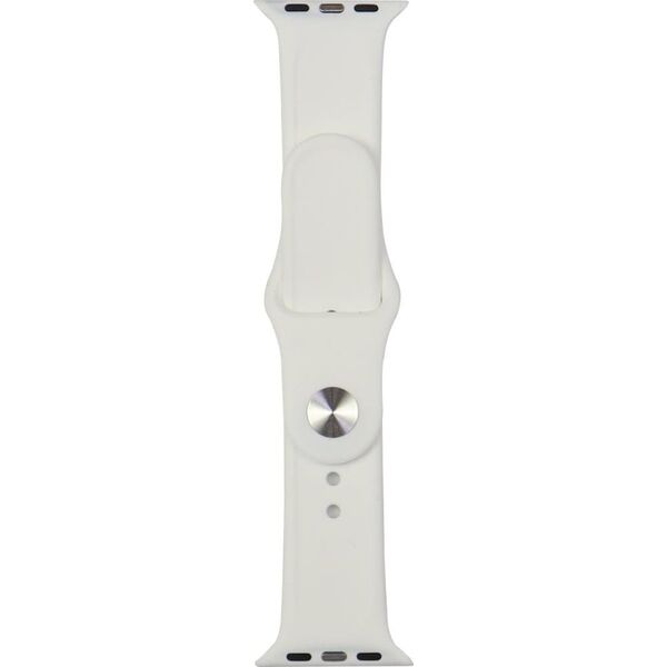 Λουράκι ρολογιού σιλικόνης Pasek Audi Sport Red Logo για Apple Watch 40/41/42mm λευκό