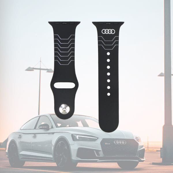 Λουράκι ρολογιού Audi Geometric Pattern Silicone για Apple Watch 40/41/42mm μαύρο