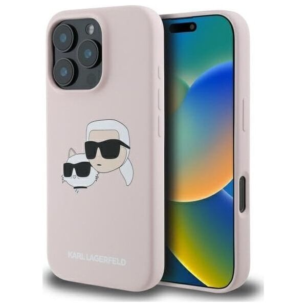 Karl Lagerfeld KLHMP16LSKCHPPLP iPhone16 Pro 6.3" pink/pink hardcase Silicone Double Heads Print M