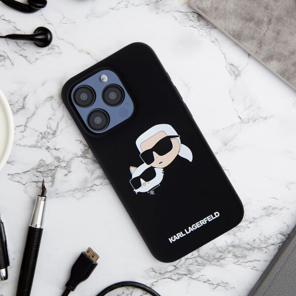 Karl Lagerfeld KLHMP16LSKCHPPLP iPhone16 Pro 6.3" pink/pink hardcase Silicone Double Heads Print M