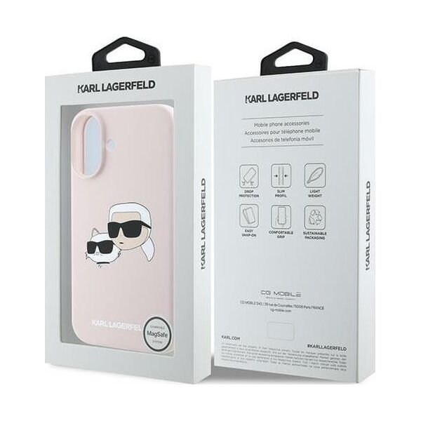 Karl Lagerfeld KLHMP16MSKCHPPLP iPhone16 Plus 6.7" pink/pink hardcase Silicone Double Heads Print