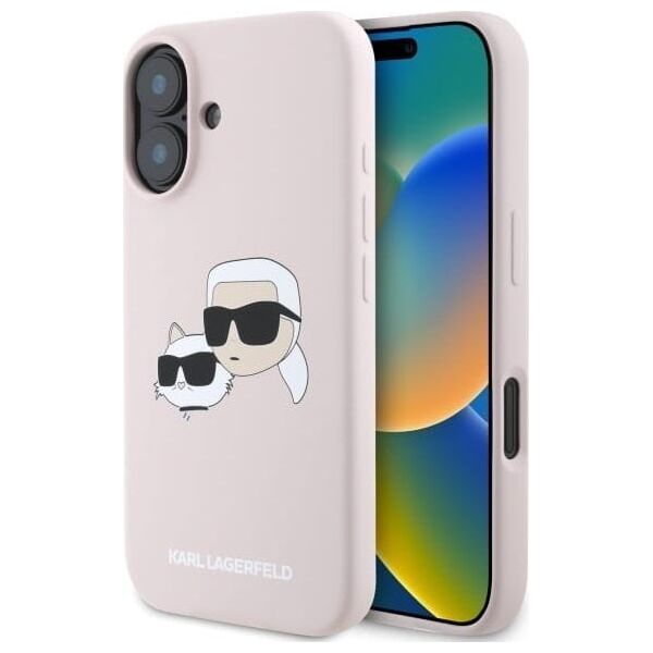 Karl Lagerfeld KLHMP16SSKCHPPLP iPhone16 6.1" pink/pink hardcase Silicone Double Heads Print MagSa