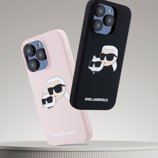 Karl Lagerfeld KLHMP16SSKCHPPLP iPhone16 6.1" pink/pink hardcase Silicone Double Heads Print MagSa