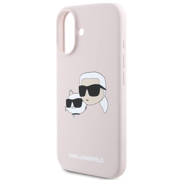 Karl Lagerfeld KLHMP16SSKCHPPLP iPhone16 6.1" pink/pink hardcase Silicone Double Heads Print MagSa