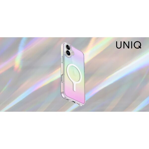 Case UNIQ Iridescia for iPhone 16 Magclick Charging holographic