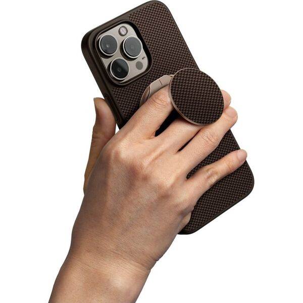 Case UNIQ Keva Air for iPhone 16 Pro Magclick Charging GripFit brown