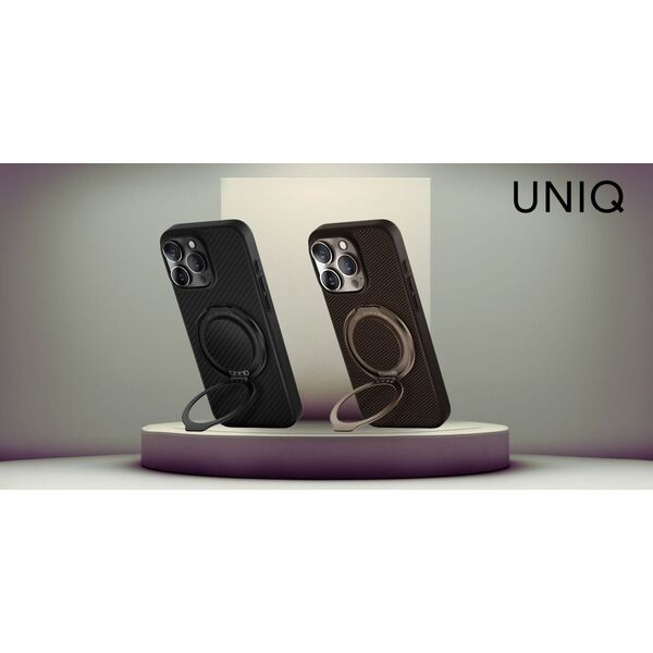 Case UNIQ Keva Air for iPhone 16 Pro Magclick Charging GripFit brown