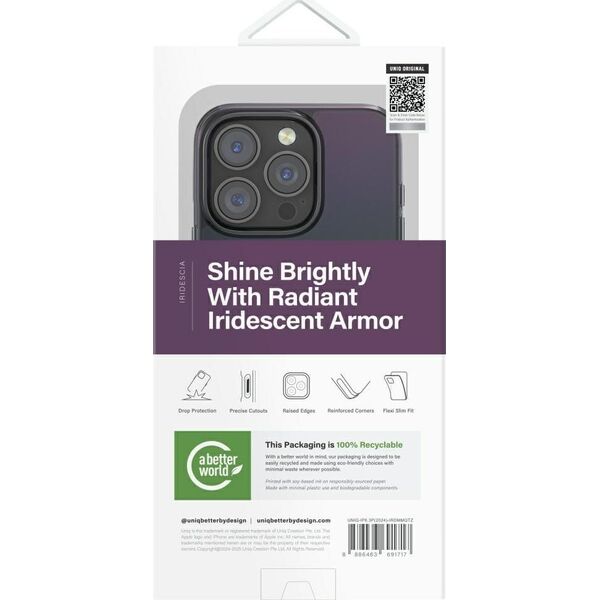 Case UNIQ Iridescia for iPhone 16 Pro Magclick Charging midnight