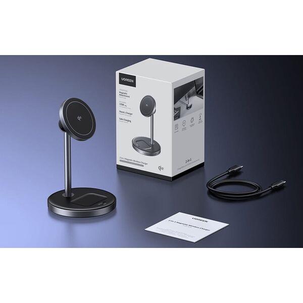 Ładowarka indukcyjna 2w1 Ugreen W710 do Iphone, AirPods