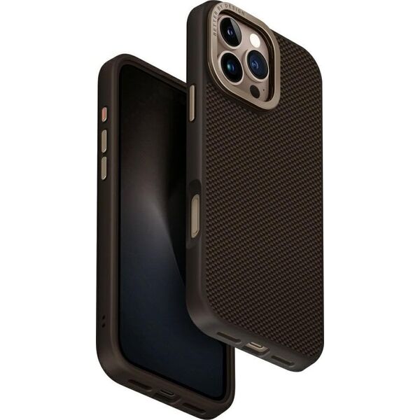 Etui UNIQ Keva Max do iPhone 16 Pro Max  Magclick Charging Camera Stand brązowy