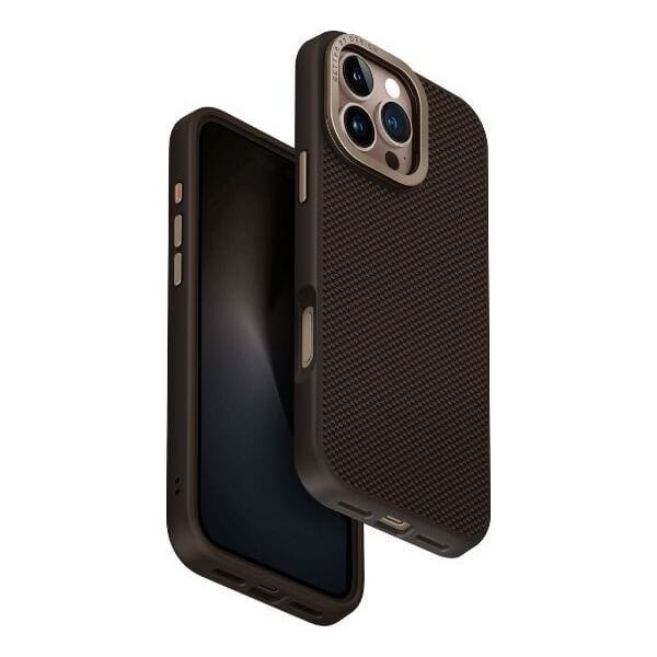 Etui UNIQ Keva Max do iPhone 16 Pro Max  Magclick Charging Camera Stand brązowy