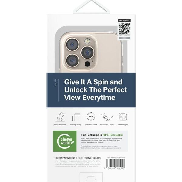 Etui UNIQ Swivix do iPhone 16 Pro 360    Rotating Kickstand złoty