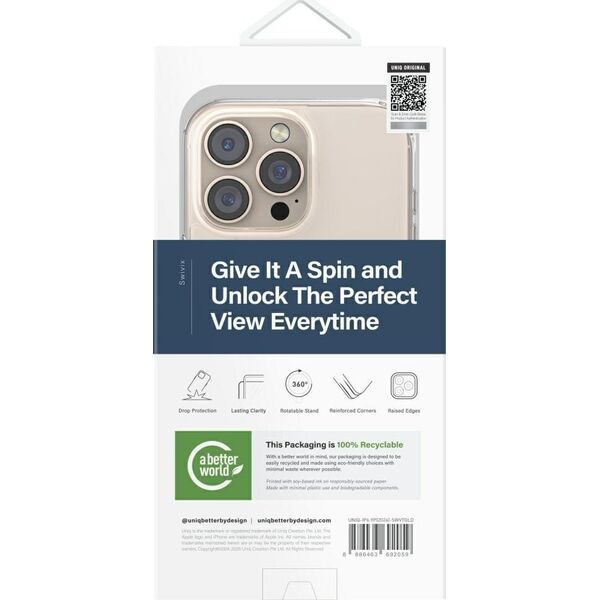 Etui UNIQ Swivix do iPhone 16 Pro Max    360 Rotating Kickstand złoty