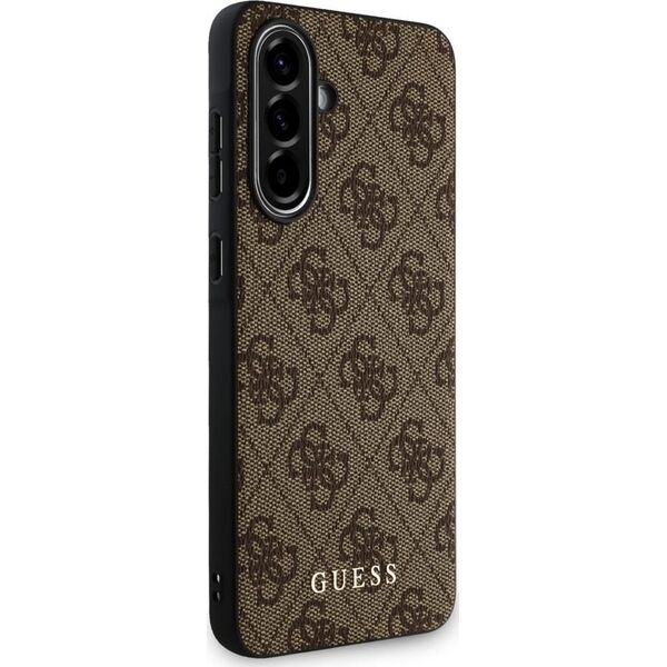 Etui Guess 4G Metal Gold Logo do Samsung Galaxy A36 brązowy