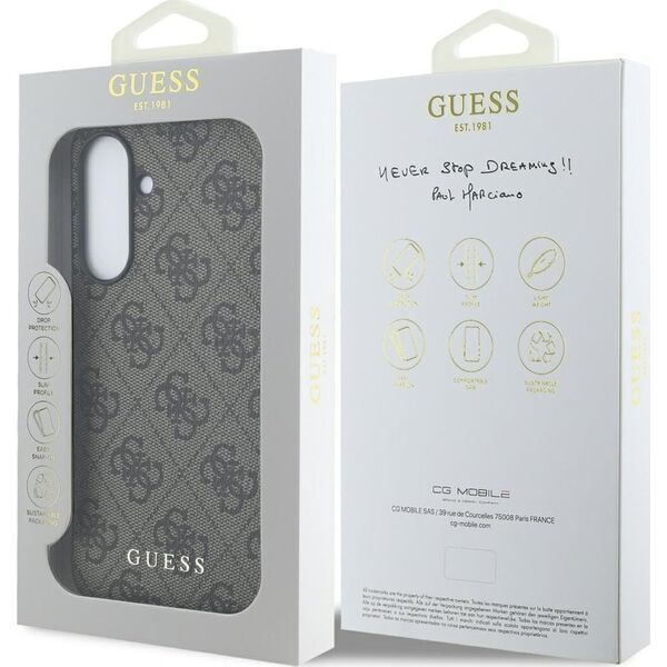 Etui Guess 4G Metal Gold Logo do Samsung Galaxy A36 brązowy