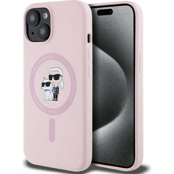 Etui Karl Lagerfeld Silicone             Karl&Choupette MagSafe do iPhone 15 różowy