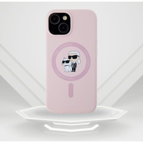 Etui Karl Lagerfeld Silicone             Karl&Choupette MagSafe do iPhone 15 różowy