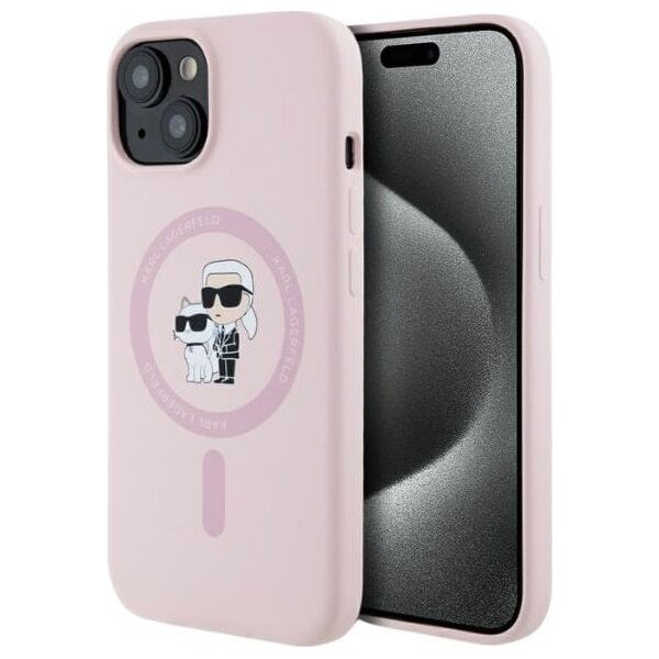 Etui Karl Lagerfeld Silicone             Karl&Choupette MagSafe do iPhone 15 różowy