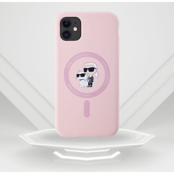 Etui Karl Lagerfeld Silicone             Karl&Choupette MagSafe do iPhone 11 różowy