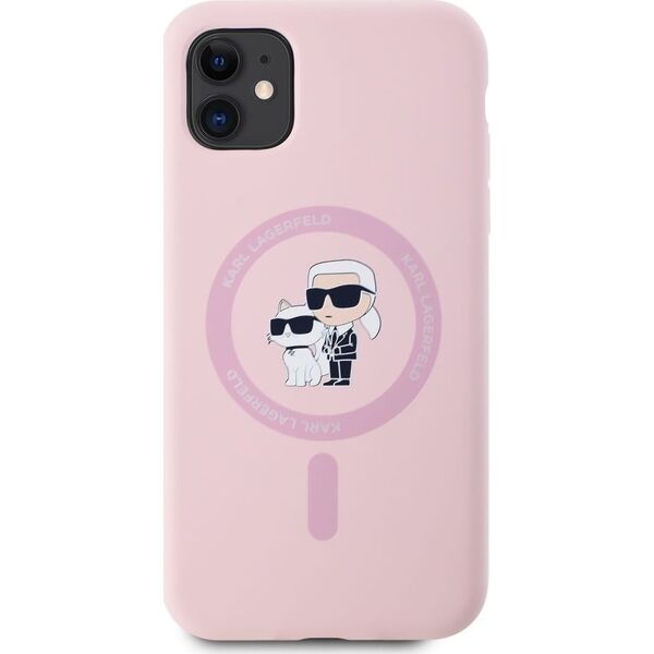 Etui Karl Lagerfeld Silicone             Karl&Choupette MagSafe do iPhone 11 różowy