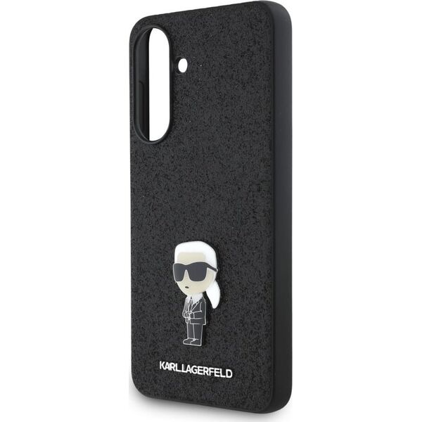 Etui Karl Lagerfeld Fixed Glitter Ikonik Logo Metal Pin do Samsung Galaxy A36 czarny