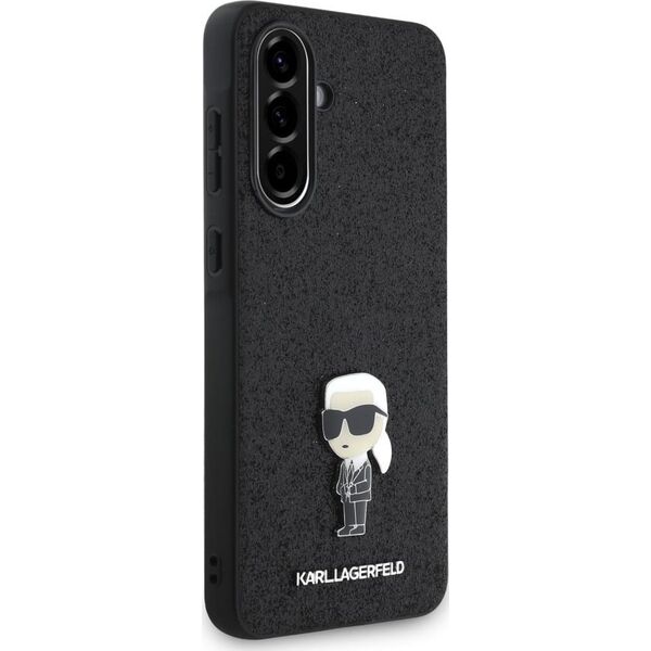 Etui Karl Lagerfeld Fixed Glitter Ikonik Logo Metal Pin do Samsung Galaxy A56 czarny