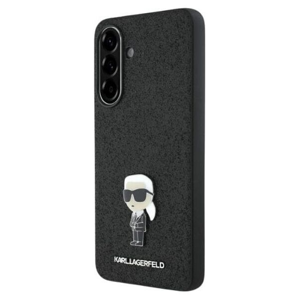Etui Karl Lagerfeld Fixed Glitter Ikonik Logo Metal Pin do Samsung Galaxy A56 czarny
