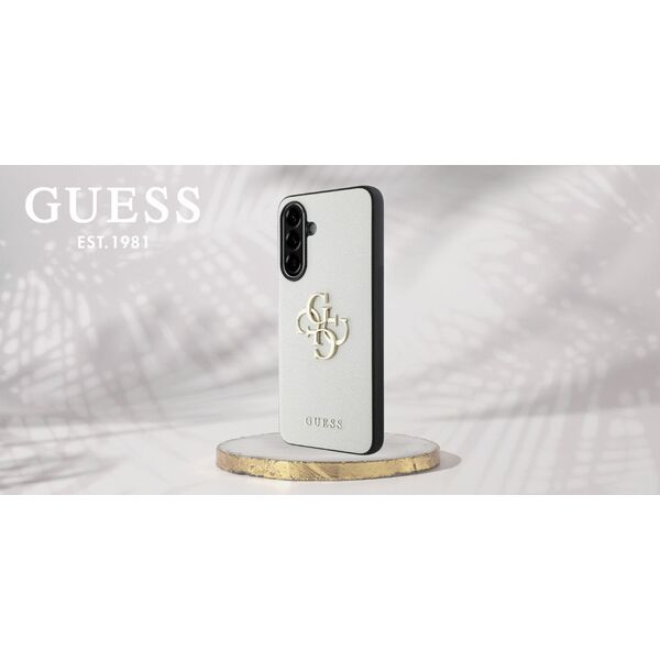 Etui Guess Grained Big 4G Logo Small     Classic Logo do Samsung Galaxy A56 beżowy