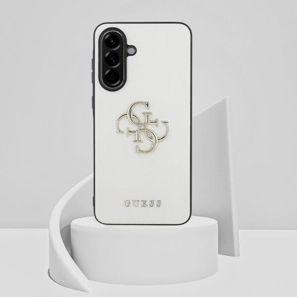 Etui Guess Grained Big 4G Logo Small     Classic Logo do Samsung Galaxy A56 beżowy
