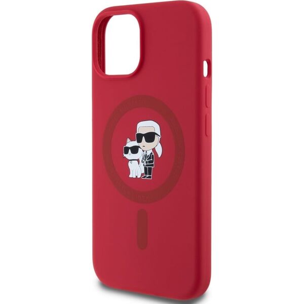 Case Karl Lagerfeld Silicone Karl&Choupette Heads Ring MagSafe for iPhone 15 ed