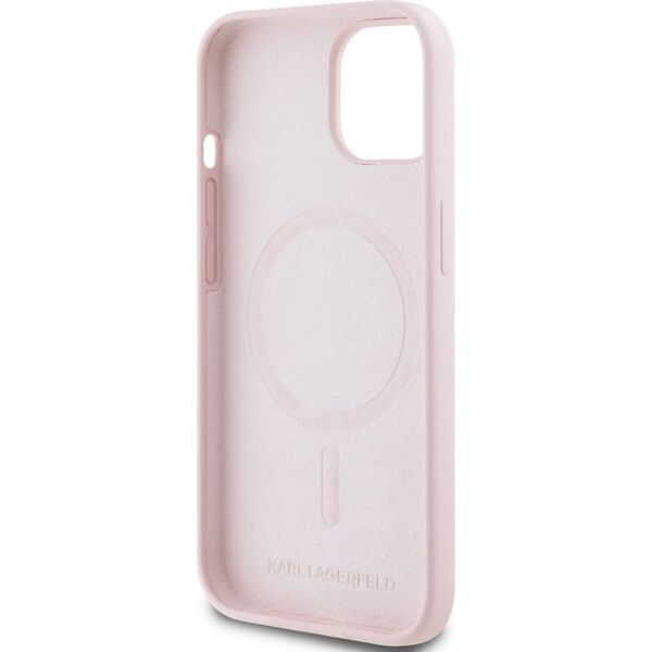 Case Karl Lagerfeld Silicone Karl&Choupette MagSafe for iPhone 15 Plus pink