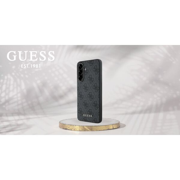 Case Guess 4G Metal Gold Logo for Samsung Galaxy A56 black