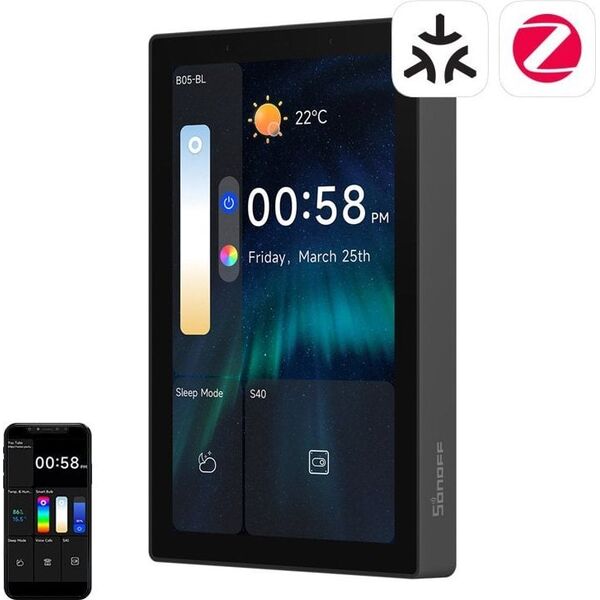 Panel sterowania WiFi/Bluetooth/ZigBee Matter SONOFF NSPanel Pro 120 (czarny) Sonoff